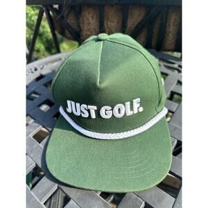 Just Golf Green Snapback Rope Hat Cap Goat Logo Golf Apparel Adjustable